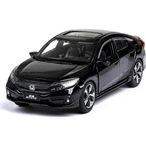 Hot diecast car wheels 1:32 scale honda civic metal model with light and sound pull back vehicle alloy toy collection for boys