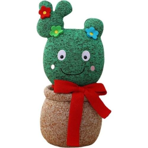 Cute Face Pack Doll Girl Heart Korean Cactus Hand-held Potted Toy Warm Present for Home Decoration Kids Playing