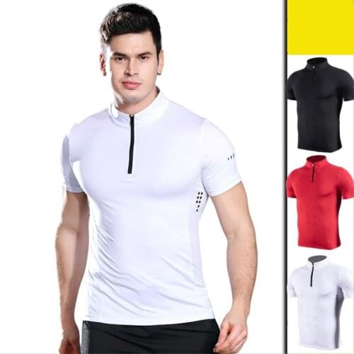 Mens Running T-Shirts Quick Dry Compression Sport T-Shirts Fitness Gym Running Shirts Soccer POLO Shirts Men Jersey Sportswear