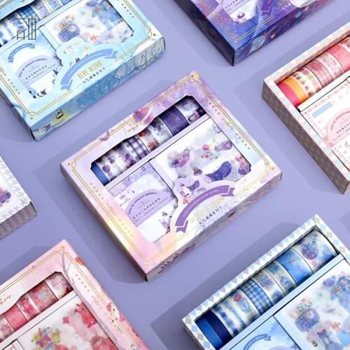 Paper tape hand account cute printing girl heart hand account material sticker sub-basic retro small fresh diy original