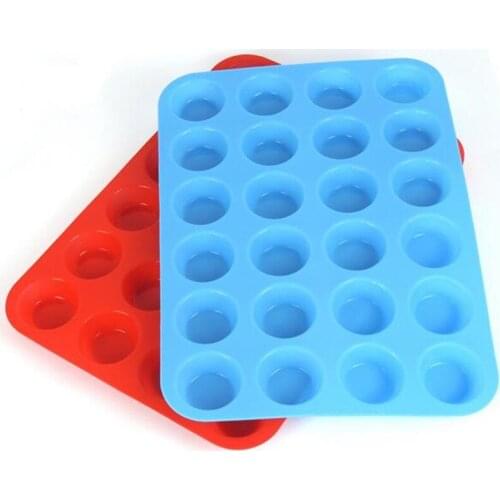 New 30pcs Mini Muffin Cup 24 Cavity Silicone Soap Cookies Cupcake Bakeware Pan Tray Mould Home DIY Cake Mold
