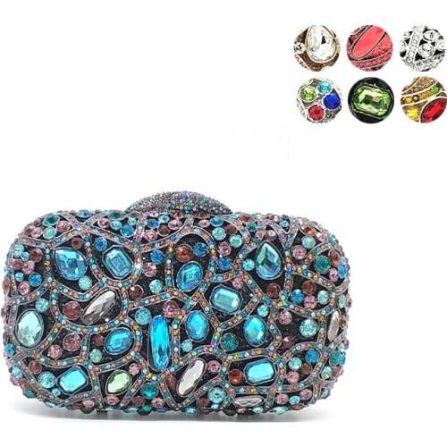 Newest design women evening party diamonds elegant purses luxury clutch bridal wedding party crystal rhinestone purses bag