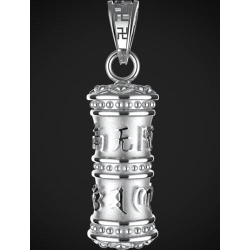 S925 Silver Pendant Necklace Sanskrit Om mani padme hum Shurangama Mantra Buddhist scriptures Openable amulet Jewelry men women