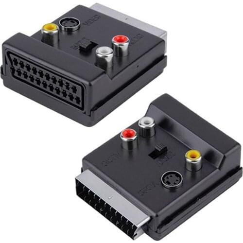 SCART ADAPTER INTERMEDIATE MALE/FEMALE/ÜSTDEN RCALI SWİCHLİ