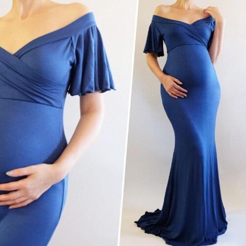 Ruffles Pregnancy Dress Photography Maternity Dresses For Photo Shoot Clothing For Pregnant Women Robe Grossesse Shooting Photo