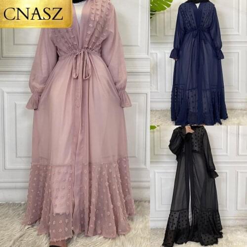 2021 New Turkey Muslim Dresses Modern Modest Women Clothing Kimono Islamic Chiffon Abaya For Summer Fashion Ladies Clothing