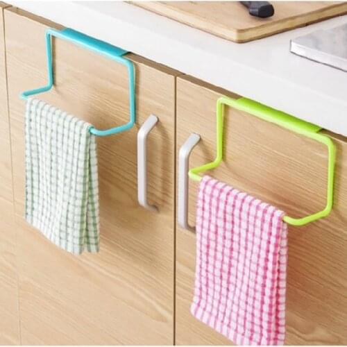 Hanging Towel Holder Rack Kitchen Cabinet Cupboard Door Towel Hanger Plastic Towels Bar for Kitchen Bathroom Organizer Shelf
