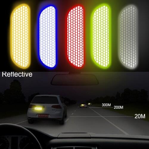 Warning Tape Safety Mark 4 Pieces/set Car Door Wheel Eyebrow Sticker Decal Car-styling Reflective Strips Car Reflective Stickers