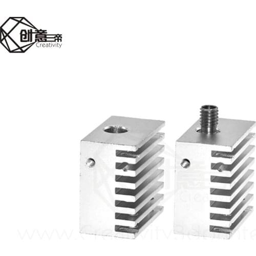 Single Head Radiator Hot End E3D Aluminium Alloy Long Distance for 1.75mm All-metal Single Head Extrusion Use for 3D Printer