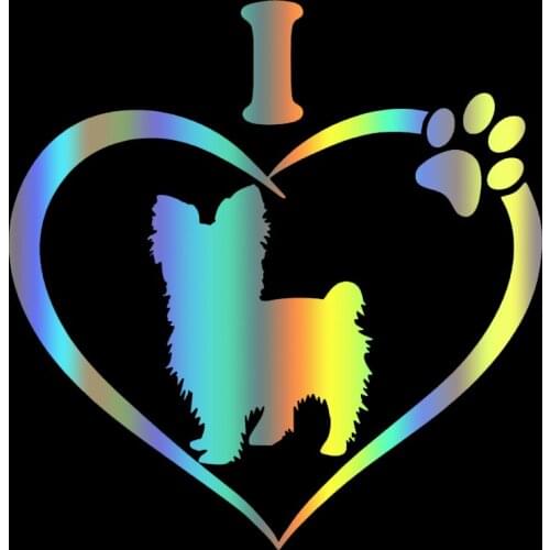 S51585 Various Sizes/Colors Car Stickers Vinyl Decal I Love My Yorkshire Terrier (Short Hair) Dog Animal Motorcycle Decorative