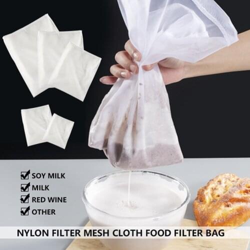 100/200/300 Mesh Food Grade Nylon Filter Bag Net Tea Beer Milk Coffee Oil Filtration Strainer Reusable Kitchen Filter Fabric Bag