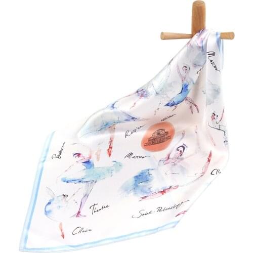 Pure Silk Scarf Women Bandana Female Hair Scarf Ballet Handkerchief Womens Natural Silk Square Head Scarf Neck Scarf for Women