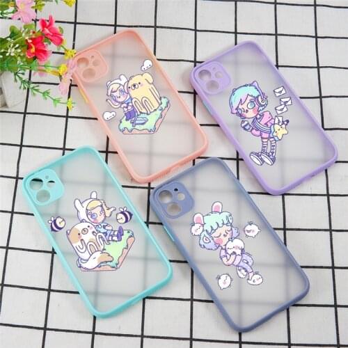 Pretty Cute Cartoon Painting Boy Girl Animal Phone Case for iPhone 12 Mini 11 Pro X XS XR Max 6 6S 7 8 Plus SE 2020 Back Cover