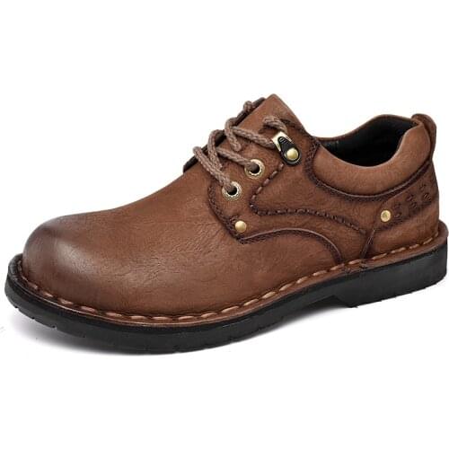 Luxury Brand Mens Shoes High Quality Genuine Leather Casual Shoes Classic Handmade British Style Work Tooling Shoes Male Loafer