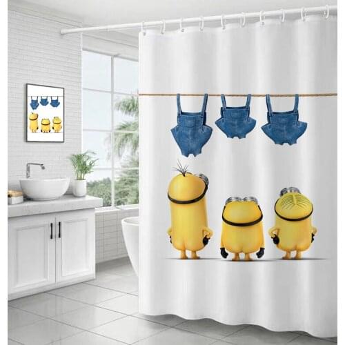 High Quality 3D Printed Fabric Shower Curtains Japanese cartoon Bath Screen Waterproof Products Bathroom Decor with 12 Hooks