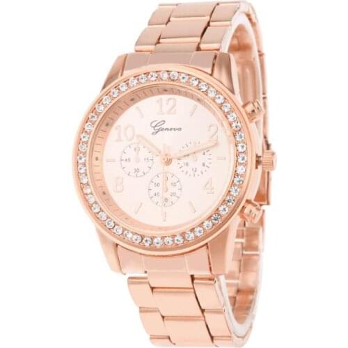 New Women Rhinestone Watches Lady Dress Women Watch Stainless Steel Luxury Brand Bracelet Wristwatch Ladies Quartz Clocks