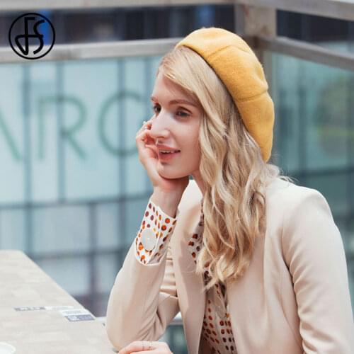 FS Autumn Winter Wool Berets Hats For Women French Artist Beret Painter Hat Vintage Girls Beret Femme Elegant Ladies Warm Cap