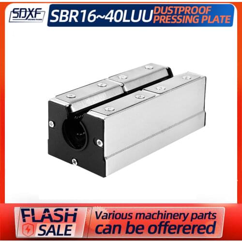 1/2/4PCS SBR lengthened linear copper sleeve plus dust-proof slider SBR16/20/25/30/40LUU