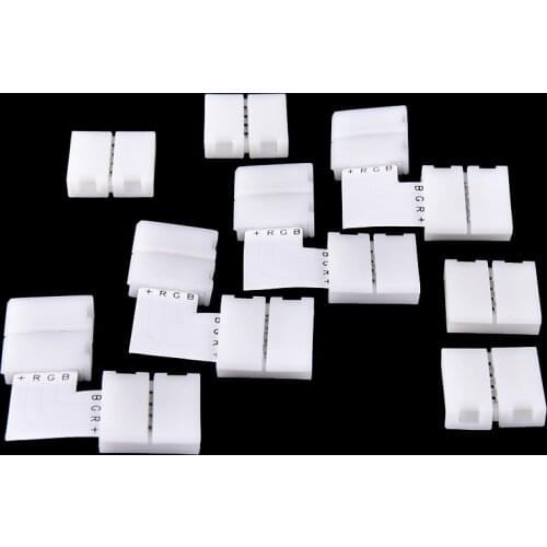 10Pcs/lot Waterproof 10mm 4 Pin L Shape LED Connector For Connecting Corner Right Angle 5050 RGB LED Strip Light