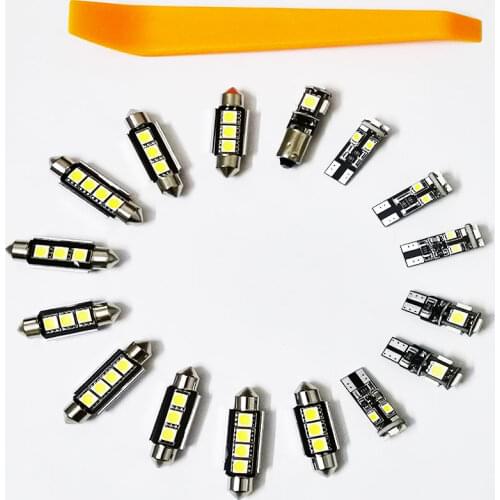 16pcs/Set White Car LED Canbus Interior Lighting Lamp Makeup Mirror Pedal Reading lights Package For VW Passat B6 2006-2010