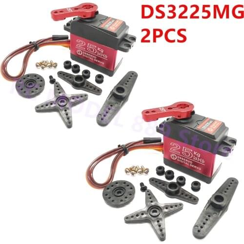 2PCS DSSERVO DS3225 25KG 180 270 Degree Metal Gear Motor High Torque Waterproof Digital Servo For RC Airplanes Helicopters