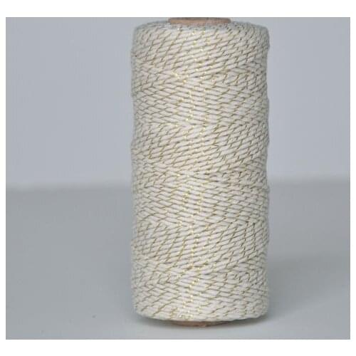 3 Spools (110 yard/spool) Pick Colors White and Gold Cotton Bakers Twine,DIY Shimmer Holiday Wedding Christmas String,Cords,Rope
