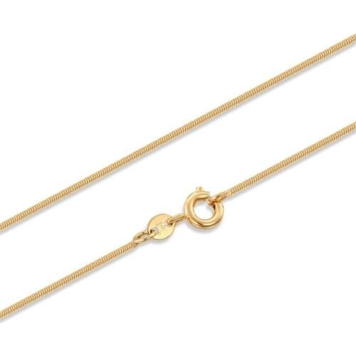 35cm-50cm 1mm Brass w Gold Color Snake Chain Necklace for Women Boys Girls Kids Wholesale Children Baby Jewelry Anti-Allergic