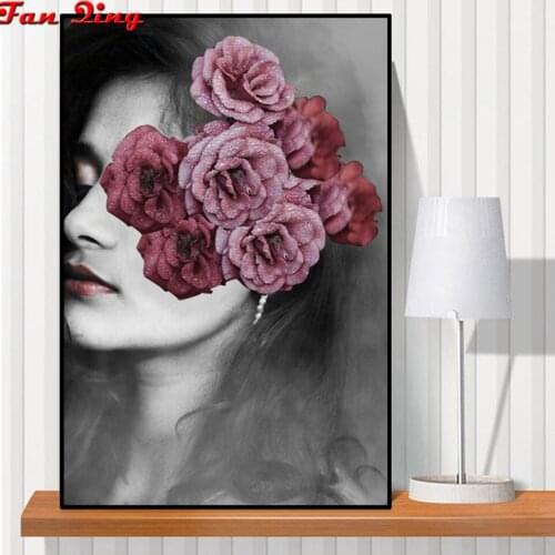 5d Diy Diamond Embroidery Sale Portrait Diamond Painting Full Drill Square Round Flower Diamond Mosaic Girl Rhinestones Pictures