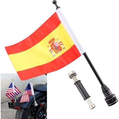 Motorcycle Aluminum Rear Side Mount Luggage Rack Vertical Flag Pole For Harley Touring Road King Glide Sportster XL883 XL1200
