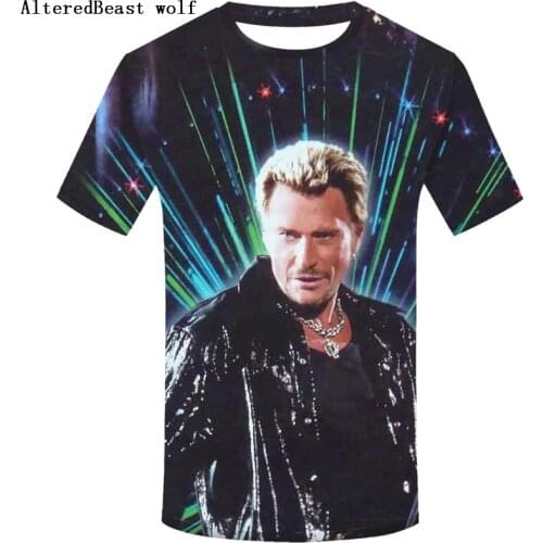 Johnny Hallyday T Shirt Rock 3d T Shirts Summer T-Shirt For Men funny Casual Tee Shirt Mens Short Sleeve T-Shirts Plus Size
