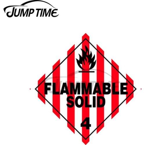 Jump Time 13 x 13cm Flammable Solid Black Sign Car Stickers Repair Car Decal for VAN ATV SUV Scratch-Proof Laptop Decoration
