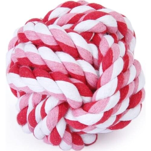 9cm for dog Pet Cotton Braided Rope Knot Ball Teeth Chew Toys Random Color