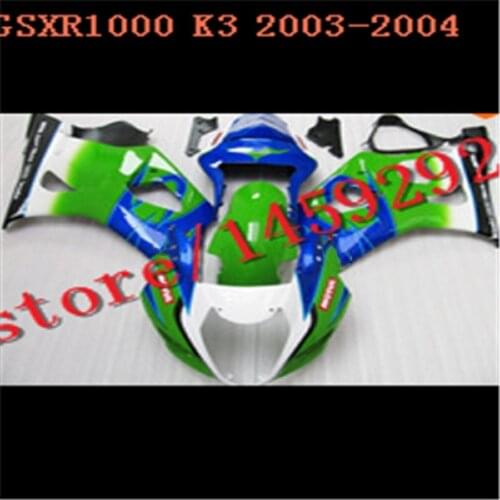 Injection green multicolor for A GSXR1000 03-04 K3 K4 GSXR 1000 R GSXR 1000 03 04 2003 2004 fairing for Suzuki
