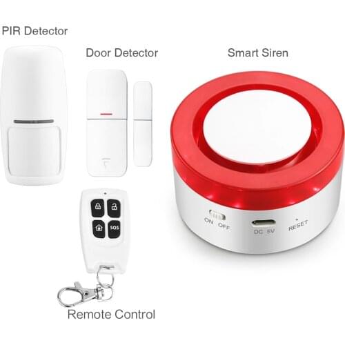 Tuya Smart Life Intelligent Home Security WiFi Alarm Siren for Smart Life Free APP Compatible Wireless Smart IP Camera