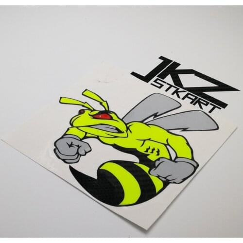 JKZ STKART Vinyl Die Cut Multi-layer Stickers Decals Cartoon Angry Super Bee III ATV Motor Bike Truck Helmet Decorated Sticker