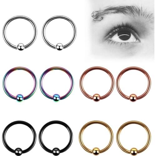 1Pc Stainless Steel 6/8/10mm Nostril Nose Hoop Stud Ring Clip On Body Fake Piercing Jewelry Accessory