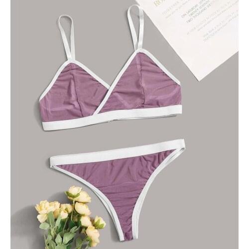 Bra set new ladies lenceria sexy plus size lace underwear bra + thong underwear set low waist temptationComfortable lingerie set