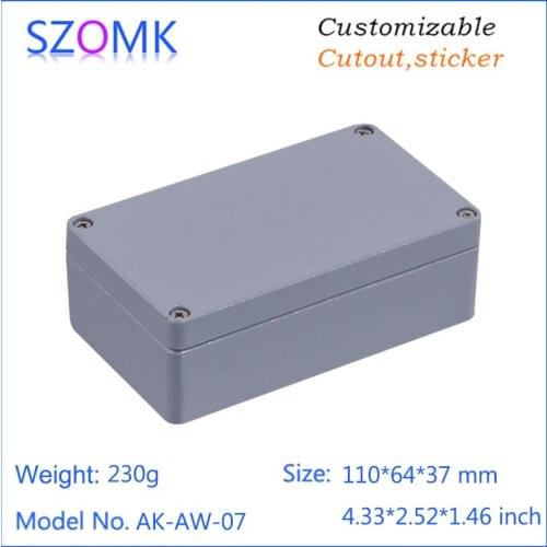 1 piece, 110*64*37mm szomk waterproof aluminum die casting housing case aluminum enclosure for electronic device junction box