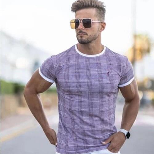 Summer Casual fashion t shirt Men Gyms Fitness Short sleeve T-shirt Male Bodybuilding Workout Tees Tops Clothes Men Apparel
