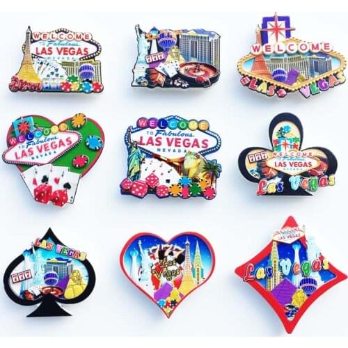 Fridge Magnet Souvenir Las Vegas Nevada USA Creative Cute 3d Resin Magnetic Refrigerator Sticker Decor and Birthday Gift Ideas