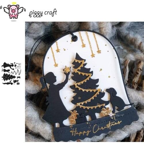 Piggy Craft metal cutting dies cut die mold Christmas tree kid dog Scrapbook paper craft knife mould blade punch stencils dies