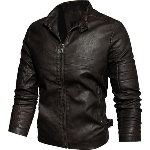 Fashion Mens Winter Warm Fleece Leather Rider PU Jacket Men Casual Outwear Motorcycle Leather Jackets and Coats Man Clothing