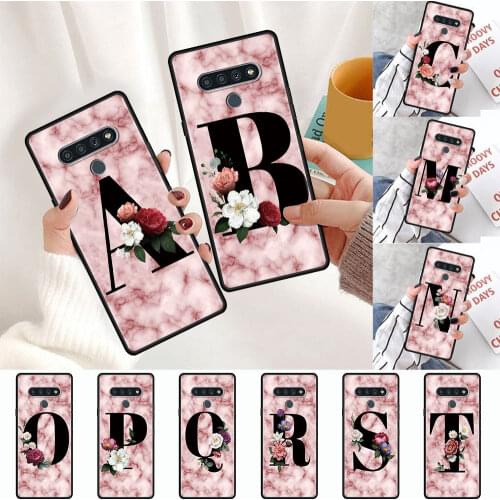 Marble Letter M Z Capa for LG K41s K61 K50 G6 K50s G7 K40s K52 K40 K42 K71 G8 ThinQ Case Mobile Phone Bag Black Soft Cover
