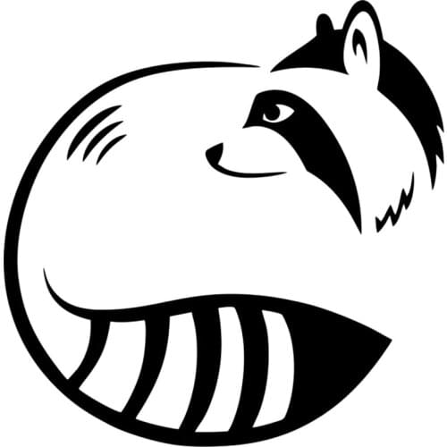 Car Sticker Raccoon Stylized Funny Car Sticker Silver/black OVC Decals Car Bumper Window Sticker 15*15.2cm