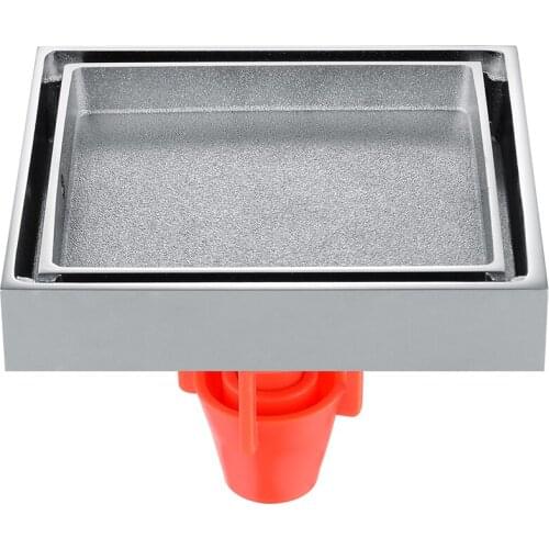 Tile Insert backflow preventer brass square floor drain with auto close for shower bathroom floor drain