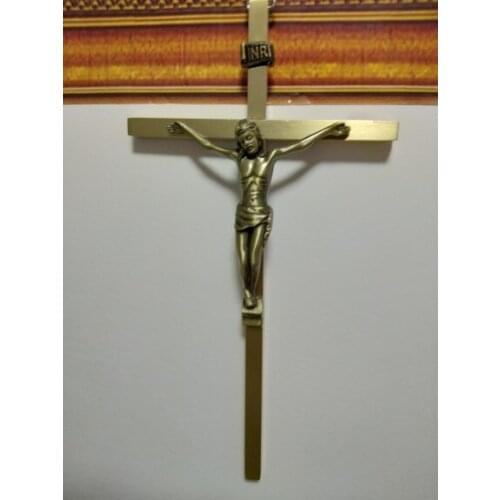 Wholesale religious supplies-Christianism Religious Christ Jesuss crucifixion copper Cross crucifix Emmanuel Immanuel-free ship