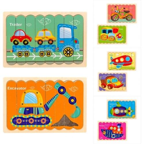 Puzzle Traffic Series Assembly DIY Jigsaw Strip-shaped Blocks Kids Educational Toy for Parent-child Activities Educational toys