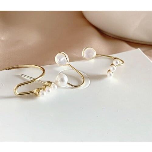 S925 Needle Drop Earrings For Women Korean Small Pearl Three Piece Earrings Jewelry Accessories Wholesale