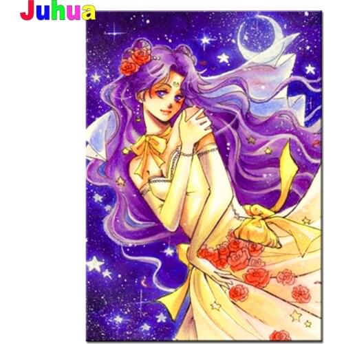 Sailor Moon Diamond Painting Diy 5d Full Square Round Drill Cross Stitch Rhinestone Anime princess Home Decor Girl Gift