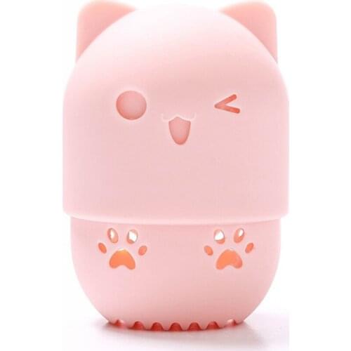 1 pcs Kitten silicone puff drying rack egg rack beauty pad makeup sponge display sponge cosmetic sponge box rack